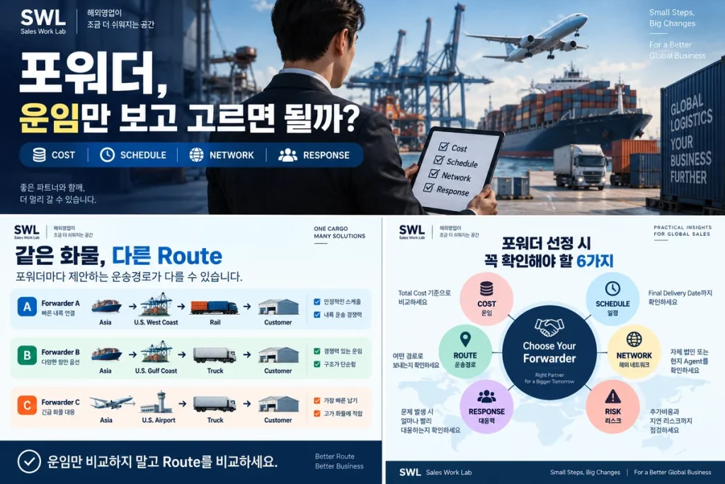 포워더 선정 시 운임 일정 운송경로 해외 네트워크 대응력 리스크를 확인하는 6가지 체크포인트