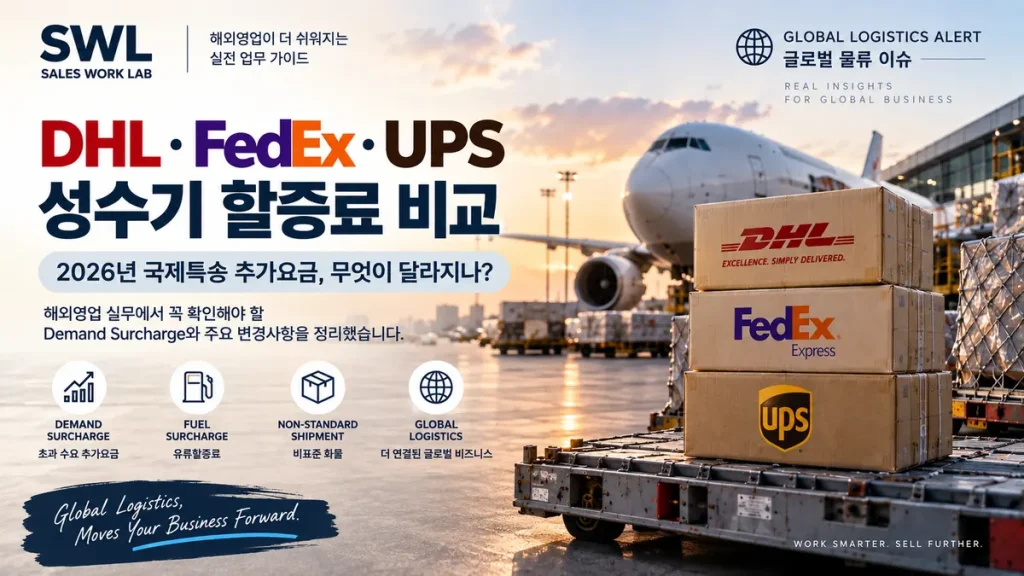 DHL·FedEx·UPS 성수기 할증료 비교｜Demand Surcharge 2026