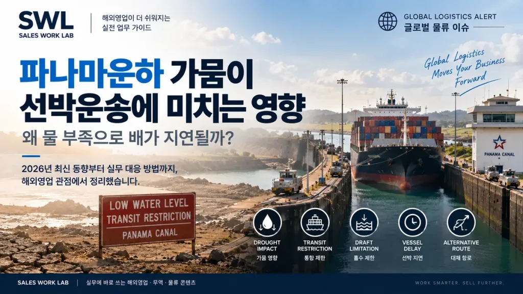 파나마운하 가뭄과 수위 저하로 인한 선박운송 지연 및 통항 제한