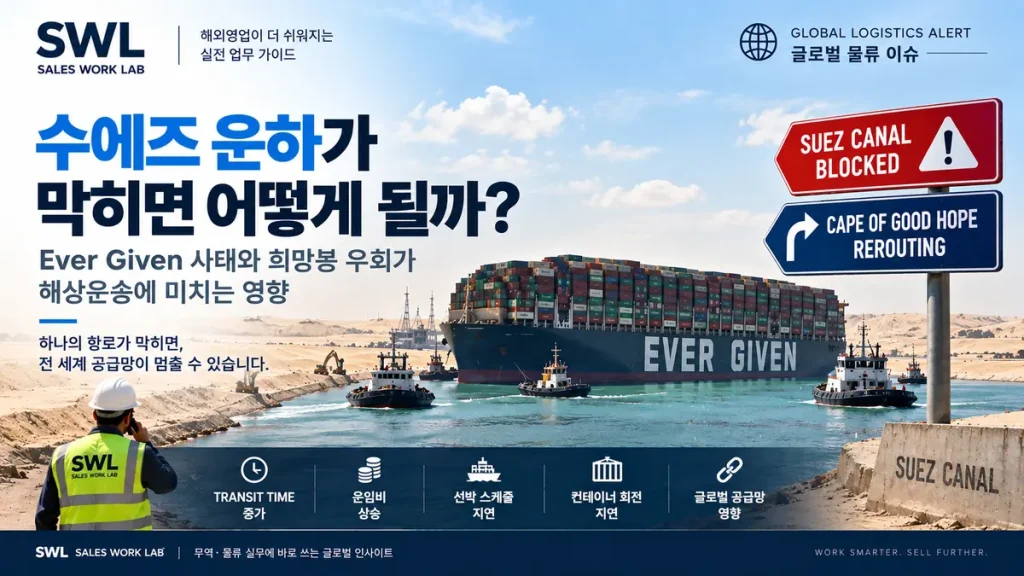 수에즈 운하 Ever Given 사고와 희망봉 우회로 인한 해상운송 영향