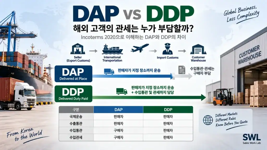 DAP와 DDP 차이: 해외 고객의 관세는 누가 부담할까?