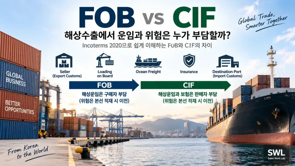 FOB와 CIF 차이 및 해상운임과 위험 이전 비교