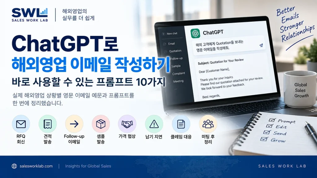 ChatGPT로 해외영업 이메일 작성하기 프롬프트 10가지