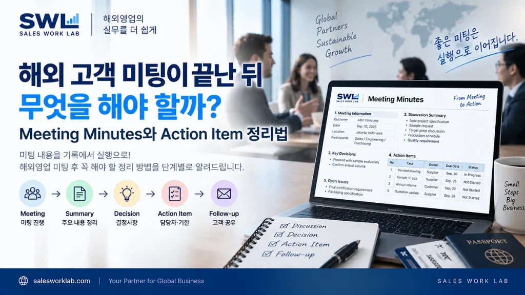 해외 고객 미팅 후 Meeting Minutes와 Action Item 정리법