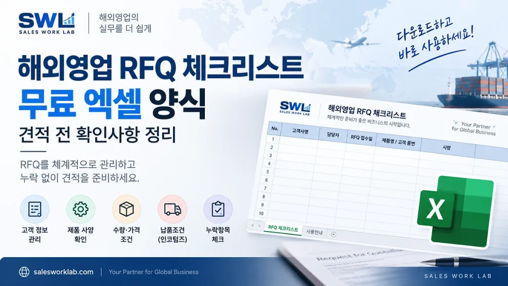 해외영업 RFQ 체크리스트 무료 엑셀 양식
