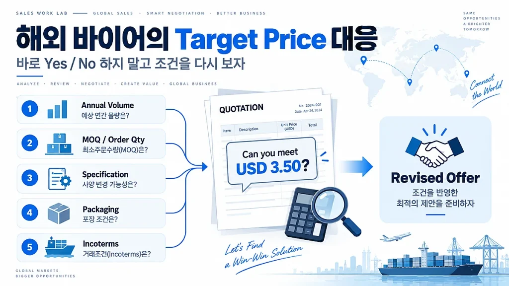 해외 바이어가 Target Price를 요구하면 어떻게 대응할까? 바로 Yes/No 하지 않는 이유